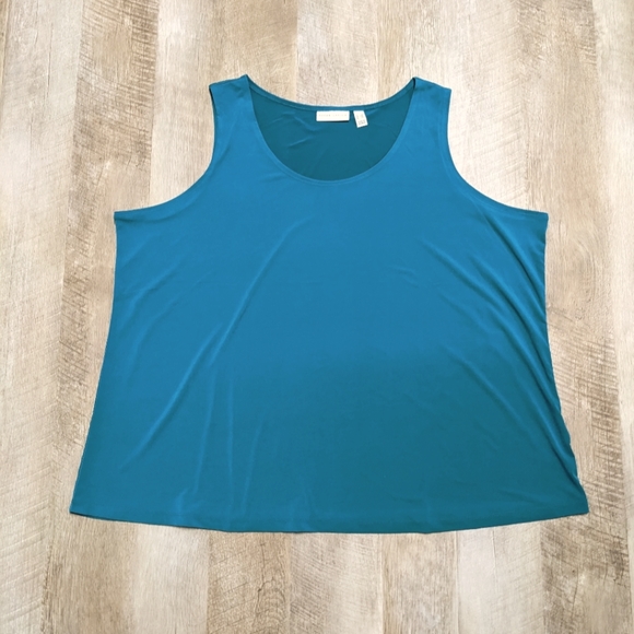 Susan Graver Teal Sleeveless Top - Picture 9 of 9